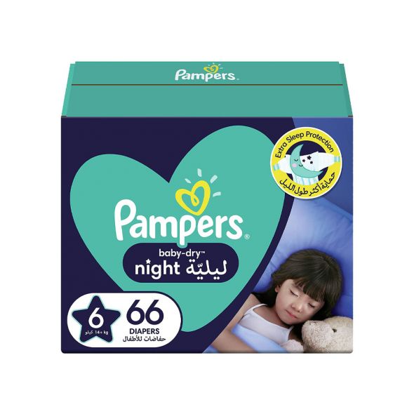 Pampers Baby Dry Night Diapers Size 6 - Grandiose.ae